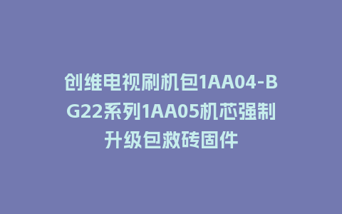 创维电视刷机包1AA04-BG22系列1AA05机芯强制升级包救砖固件