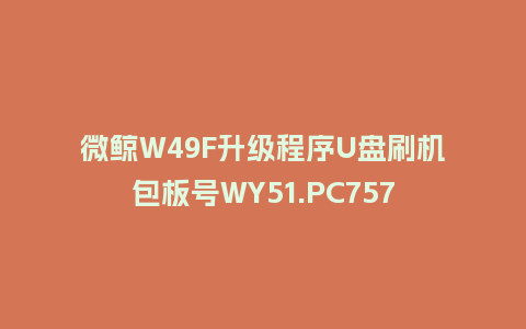 微鲸W49F升级程序U盘刷机包板号WY51.PC757