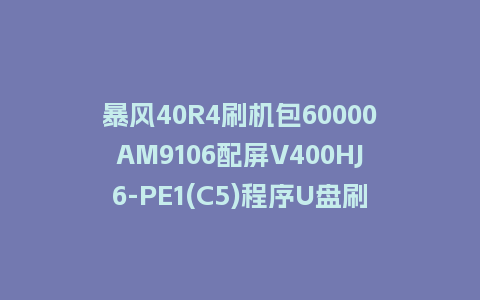 暴风40R4刷机包60000AM9106配屏V400HJ6-PE1(C5)程序U盘刷机固件