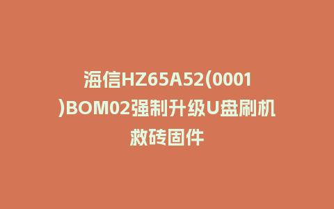 海信HZ65A52(0001)BOM02强制升级U盘刷机救砖固件